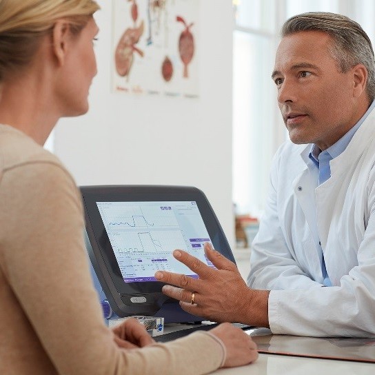 Physician with patient using the EasyOne Pro