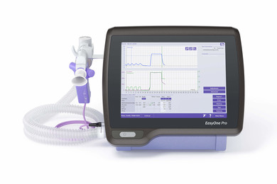 EasyOne Pro with arm and sensor - NDD - Spirometer - Spirometry - TrueFlow - calibration free - DLCO - 