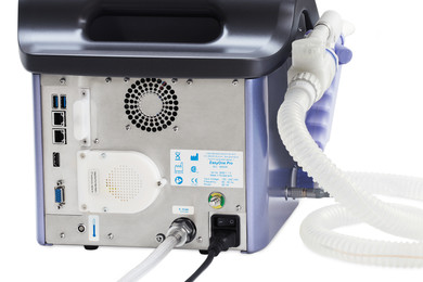 EasyOne Pro back side - NDD - Spirometer - Spirometry - portable - DLCO - lung volumes