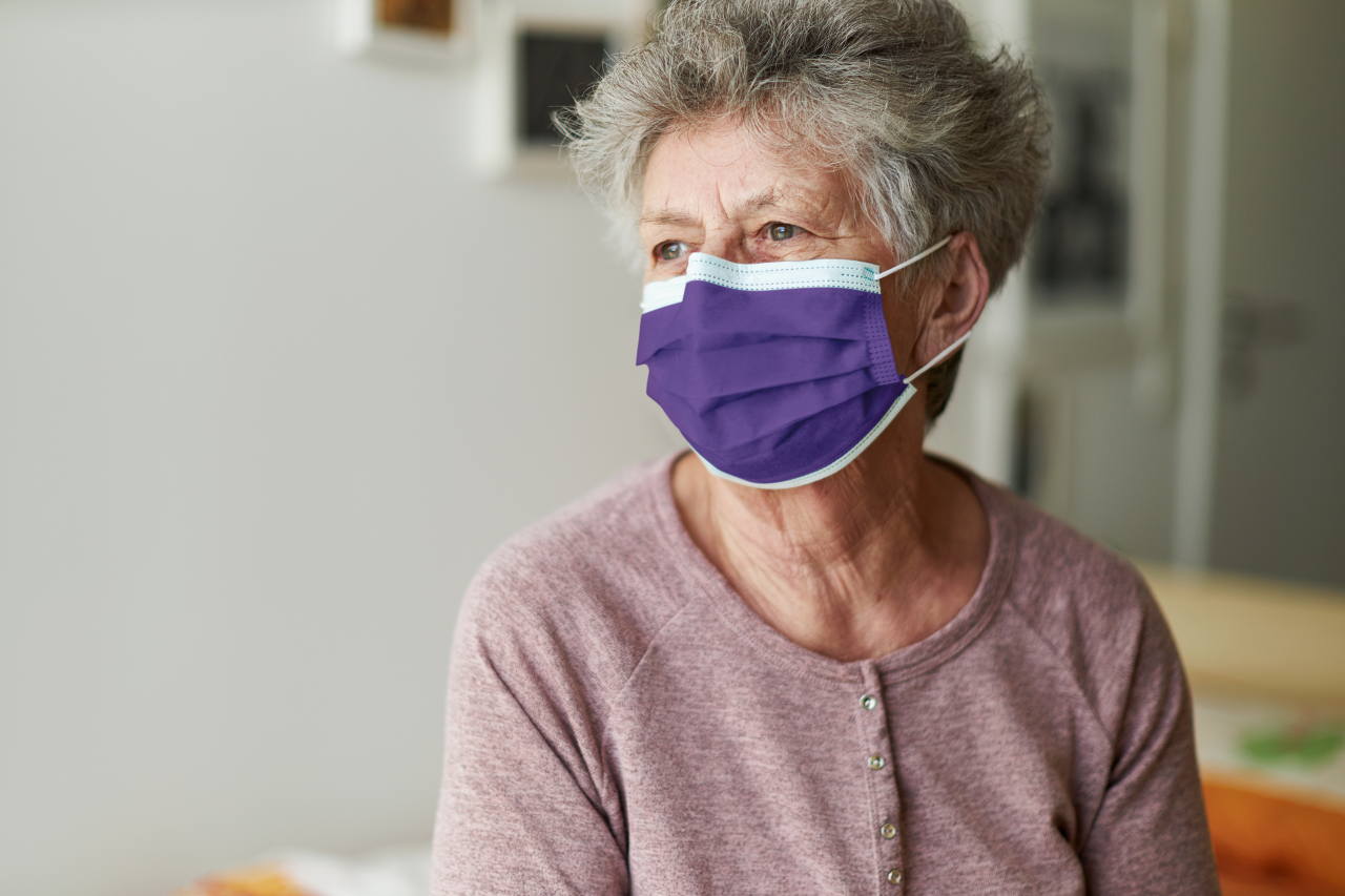 Elderly Woman Wearing Mask